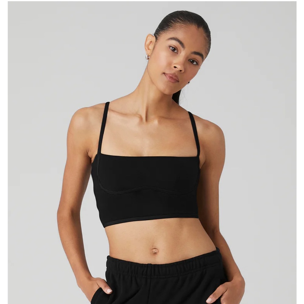 Alo Airlined Streamlined Bra Tank - Black